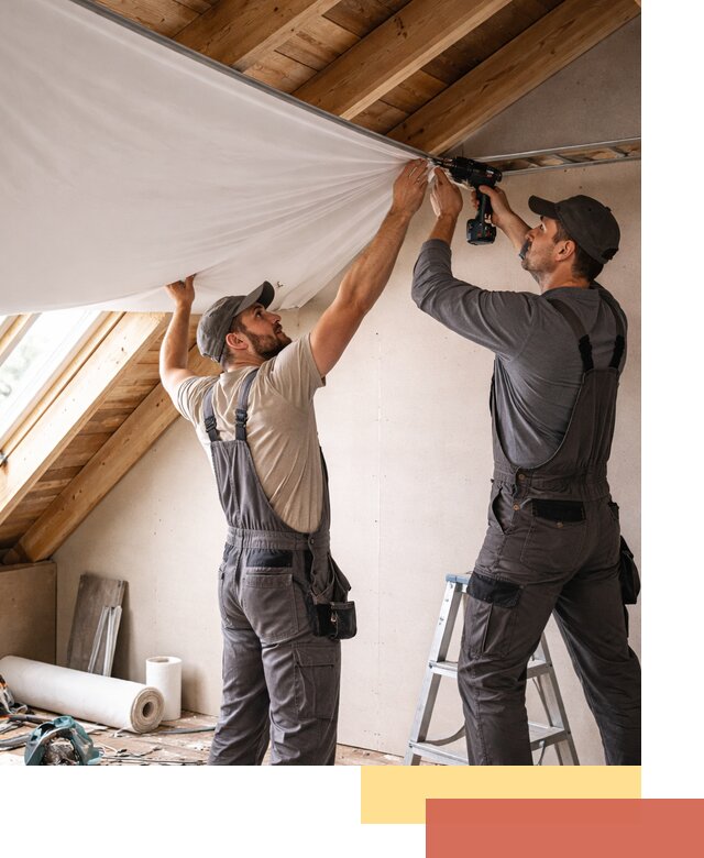 Монтаж натяжного потолка в мансарде в Кирове