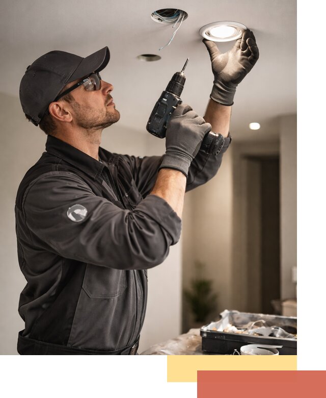 Установка точечных светильников в натяжной потолок в Кирове