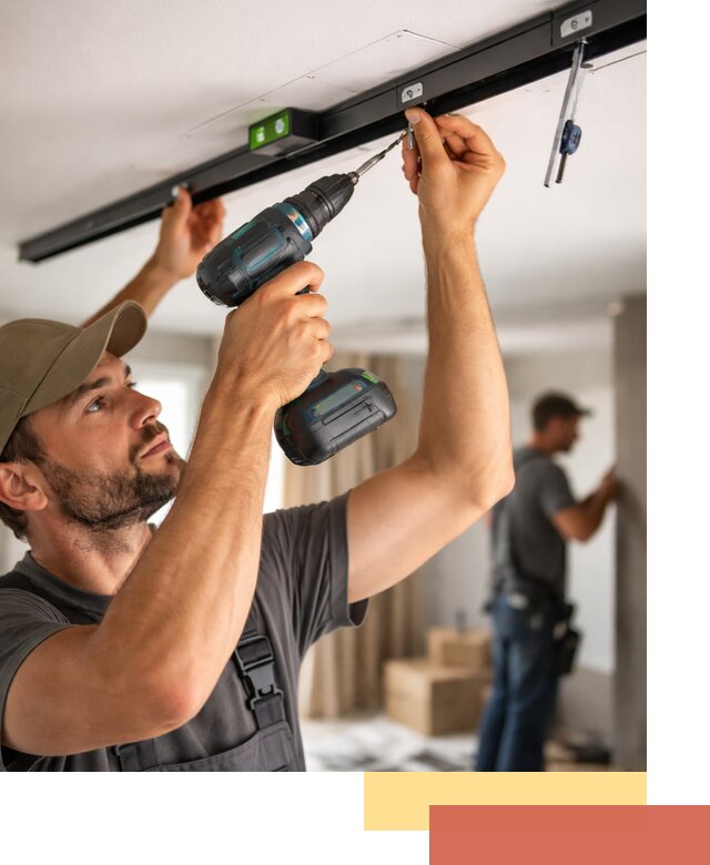 Установка трековых светильников в натяжной потолок в Кирове