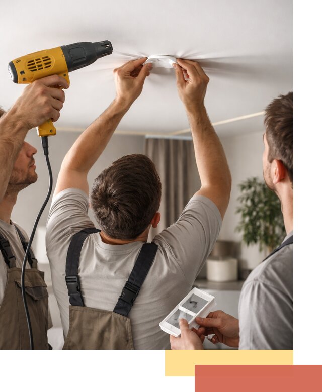 Ремонт прокола полотна натяжного потолка в Кирове