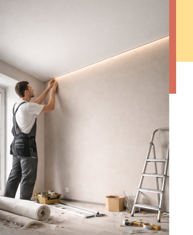 Теневые натяжные потолки в Кирове от 8335 руб. под ключ | ОТДЕЛОЧНИК-Кро