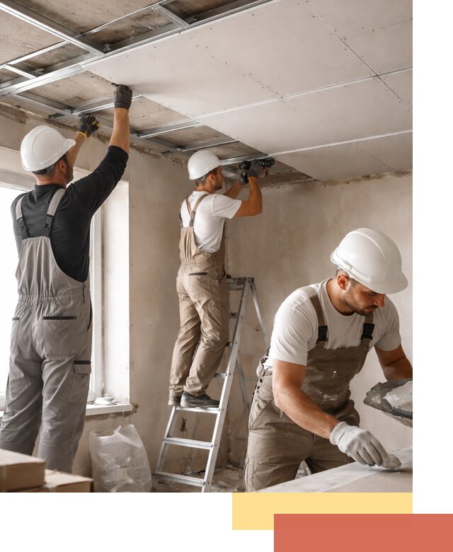 Одноуровневый потолок из гипсокартона в Кирове — монтаж и отделка