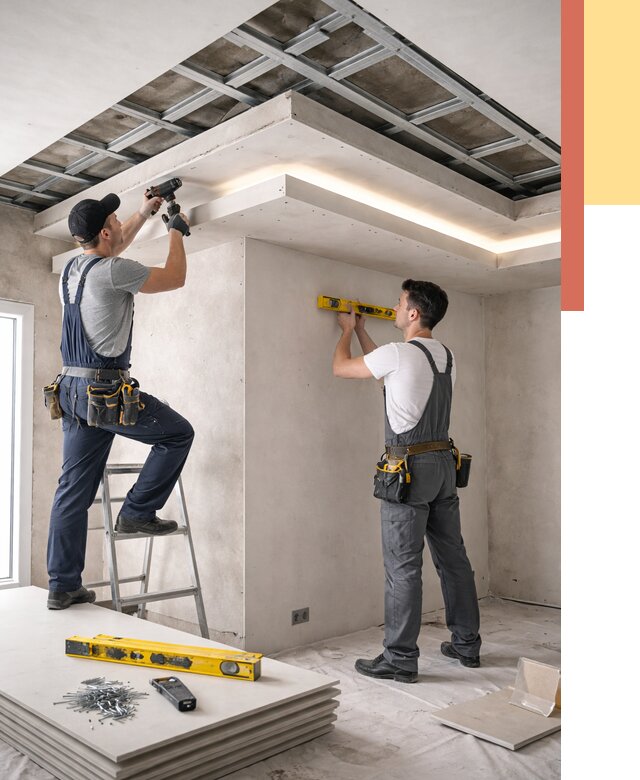 Двухуровневый потолок из гипсокартона в Кирове от 1474 руб. под ключ | ОТДЕЛОЧНИК-Кро