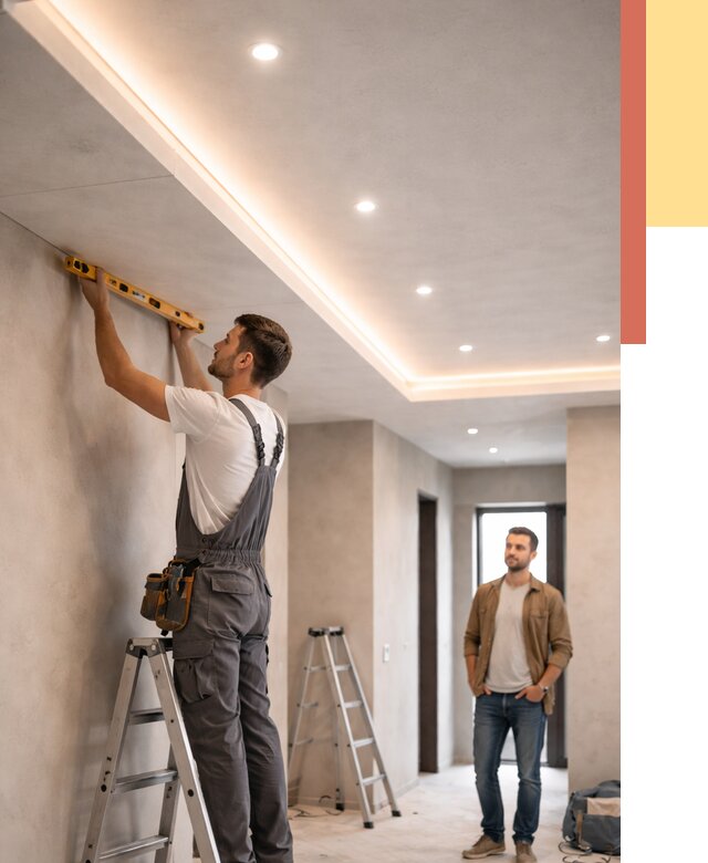 Потолок из гипсокартона с подсветкой в Кирове от 762 руб./м2 под ключ | ОТДЕЛОЧНИК-Кро