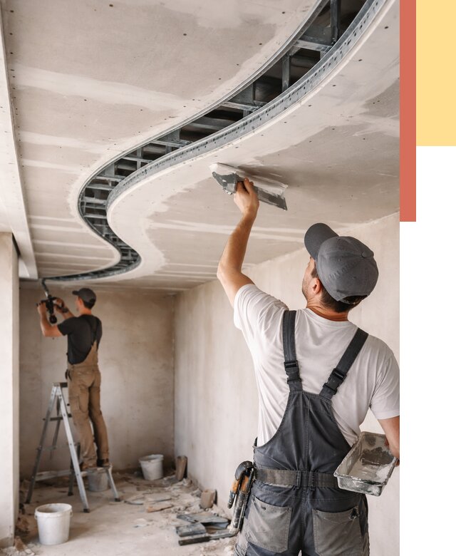 Криволинейный потолок из гипсокартона в Кирове от 2135 руб./м2 | ОТДЕЛОЧНИК-Кро