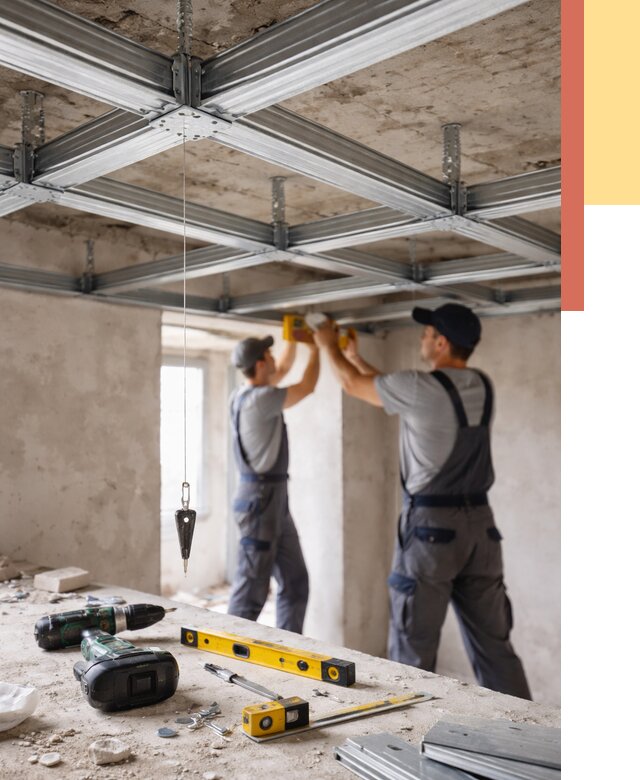 Монтаж каркаса потолка из профиля в Кирове от 4574 руб. — услуги ОТДЕЛОЧНИК-Кро