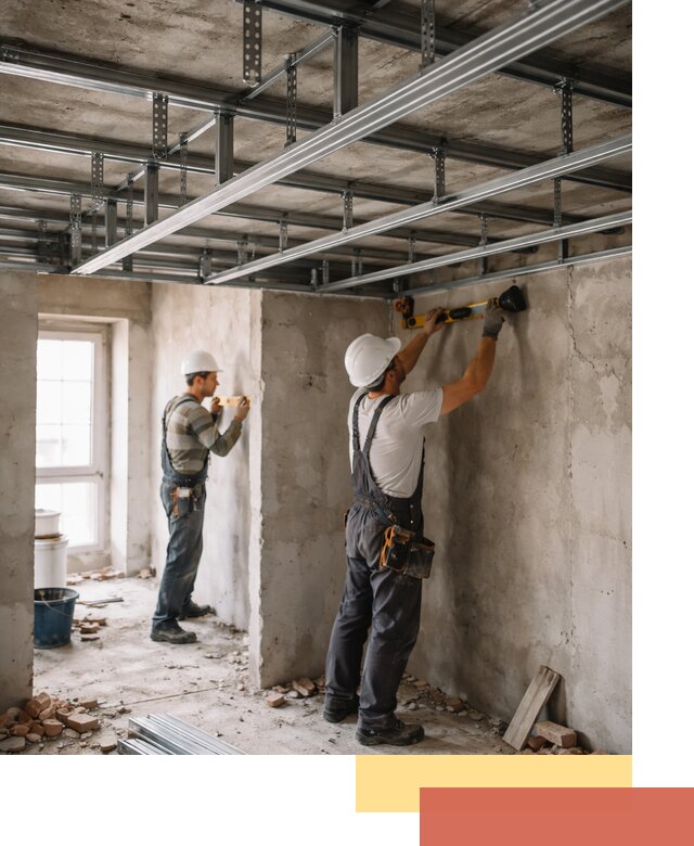 Монтаж каркаса потолка из профильного профиля в Кирове