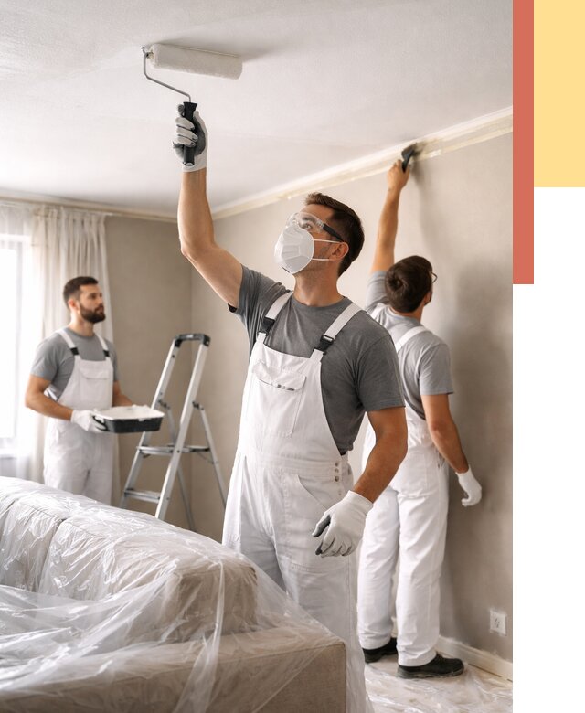 Покраска потолка водоэмельсионной краской в Кирове от 2236 руб/м² — услуги под ключ | ОТДЕЛОЧНИК-Кро