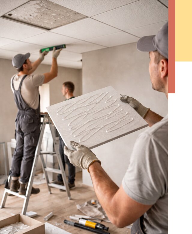 Монтаж потолочной плитки в Кирове от 4574 руб. — быстро и недорого | ОТДЕЛОЧНИК-Кро