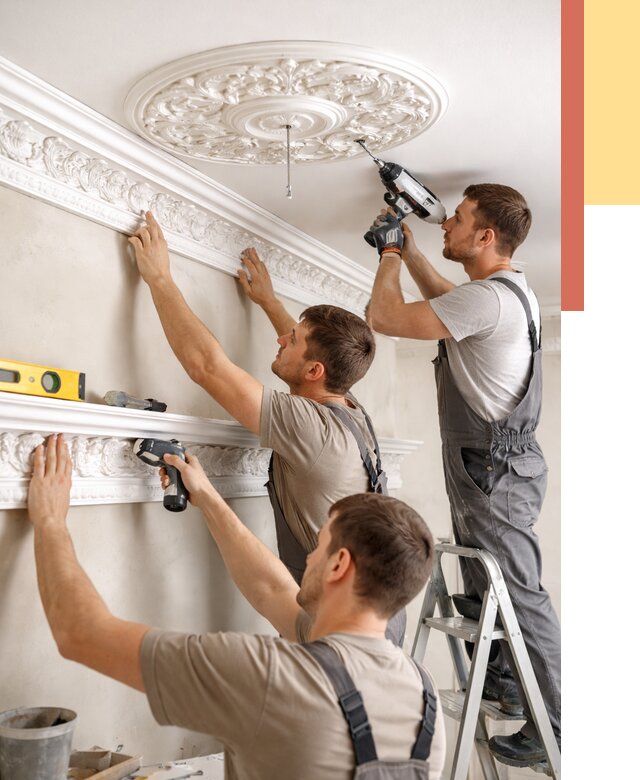 Монтаж лепнины на потолок в Кирове от 3253 руб. быстро и недорого | ОТДЕЛОЧНИК-Кро