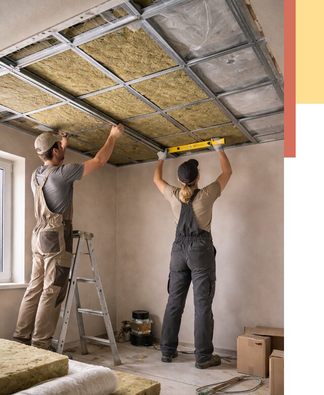 Шумоизоляция потолка в Кирове от 1271 руб. под ключ — услуги ОТДЕЛОЧНИК-Кро